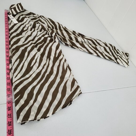 Talbots Womens Aimal Print Button Up Blouse Size L Long Sleeve Light Weight NWT - Picture 7 of 9